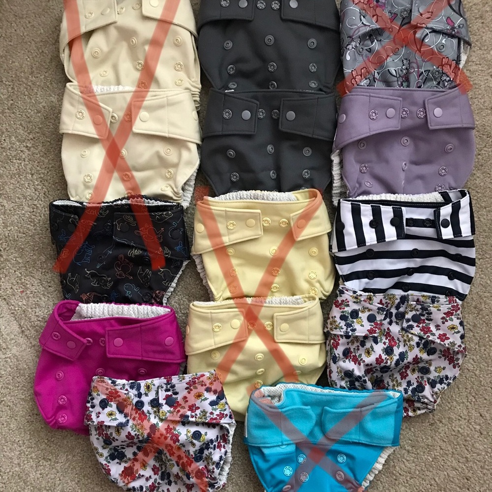 LOT of 6 EUC Grovia cloth diaper shells